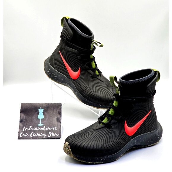 Nike Boy's Binzie Black Bright Crimson Speckled Waterproof Boots Sz 4.5Y 2394 - Picture 5 of 16